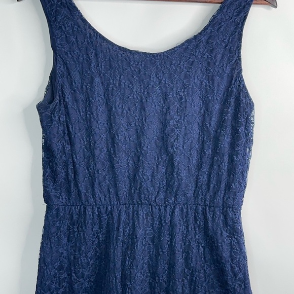 Navy Blue‎ Juniors Love Reign Lined Hi-low sleeveless Lace Dress size L - Picture 4 of 9